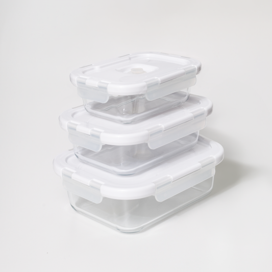 Vakuumdose 3er-Dosen-Set, 3 Vakuumbehälter aus Glas, ohne Akkupumpe